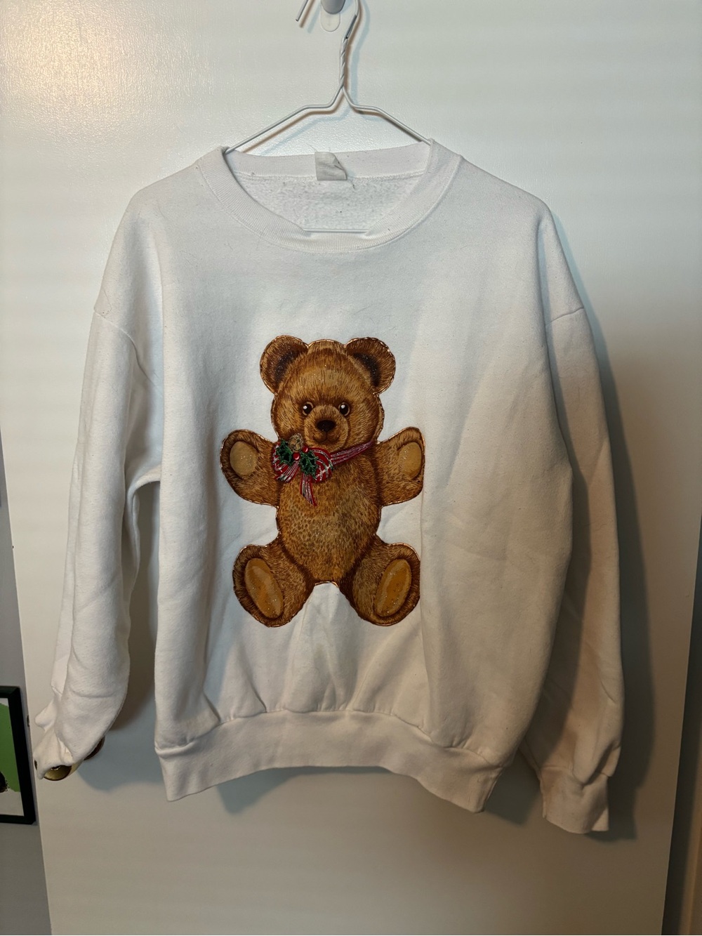 Handmade Vintage 90s Retro Teddy Bear Grandmacore Christmas Holiday Sweater XL